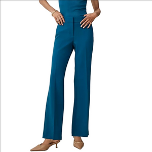 Dress pants Trouser Mid-rise Flared silhouette Teal color Pockets ANN TAYLOR NWT